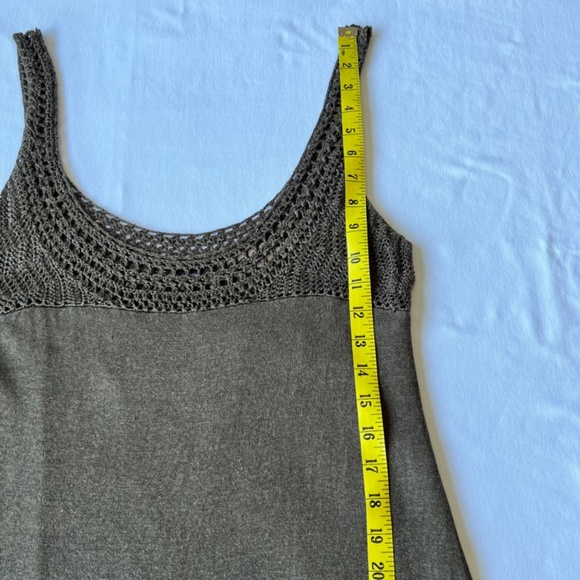 Theory Linen / Silk Blend Crochet and Knit Tank Dress - Picture 8 of 11
